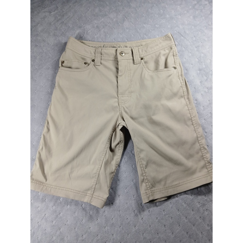 Prana Zion Mens Khaki Tan Hiking Outdoor Stretch Shorts Size 28